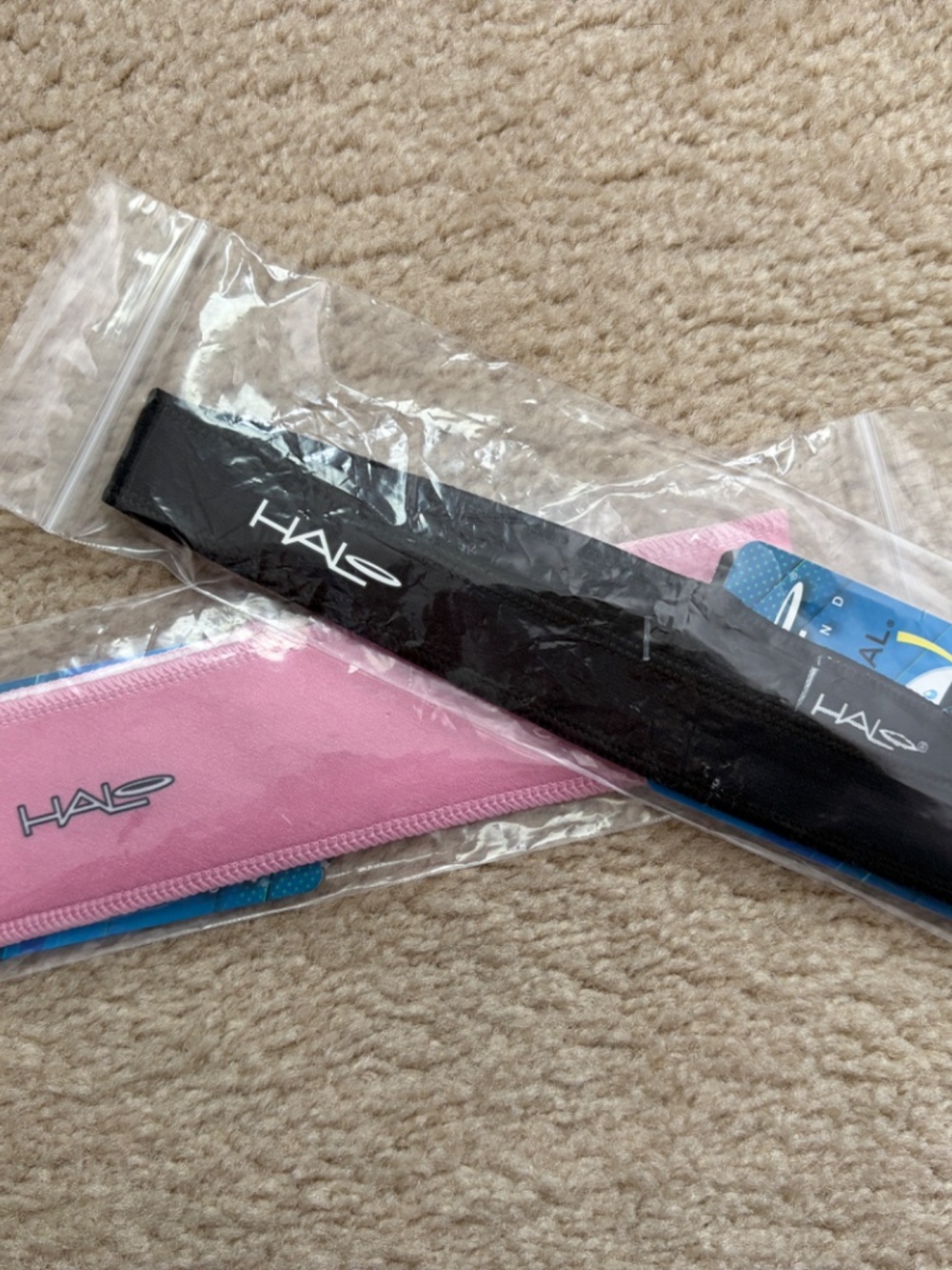 NWT Bundle of 2 Halo II Pullover Athletic Headbands Pink Black